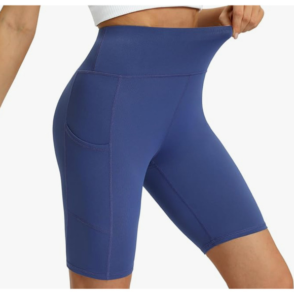 Women's High Waisted Biker Shorts 5 Pack - Tummy Control Yoga with Pockets 4XL - Picture 3 of 6